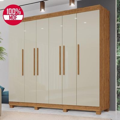 Guarda-roupa De Casal 100% Mdf 6 Portas 4 Gavetas Inglaterra