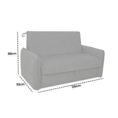 Sofá Cama Para Sala De Estar Zaia Com Baú Veludo Matrix - Rosê Rosê