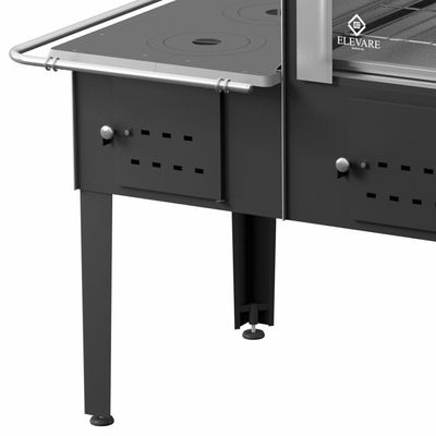 Forno Acoplado A Lenha Preto Chapa De Ferro Fundido N°01 Esq
