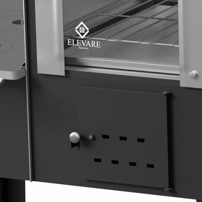 Forno Acoplado A Lenha Preto Chapa De Ferro Fundido N°01 Esq