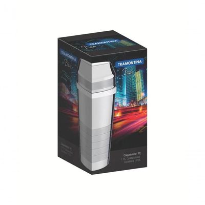Coqueteleira Tramontina Millenium 680ml Em Aço Inox Com Detalhes Foscos