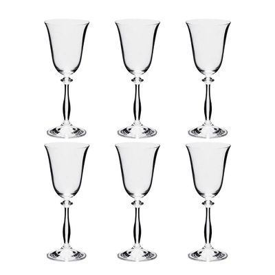 Jogo de Taças para Vinho Branco em Cristal Bohemia Angela 185ml 6 Peças