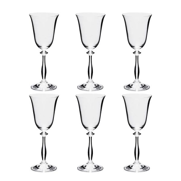 Jogo de Taças para Vinho Branco em Cristal Bohemia Angela 185ml 6 Peças