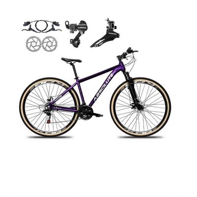 Bicicleta Aro 29 Absolute Nero 5 Alumínio 24v Câmbios Shimano Freio A Disco Hidráulico Roxo Tam: 13.8