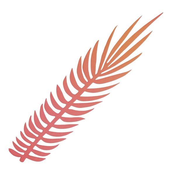 Folhagem Espinha de Peixe Laranja Degradê de Papel com 8 Unidades P Folhagem Espinha de Peixe Laranja Degradê de Papel com 8 Unidades P