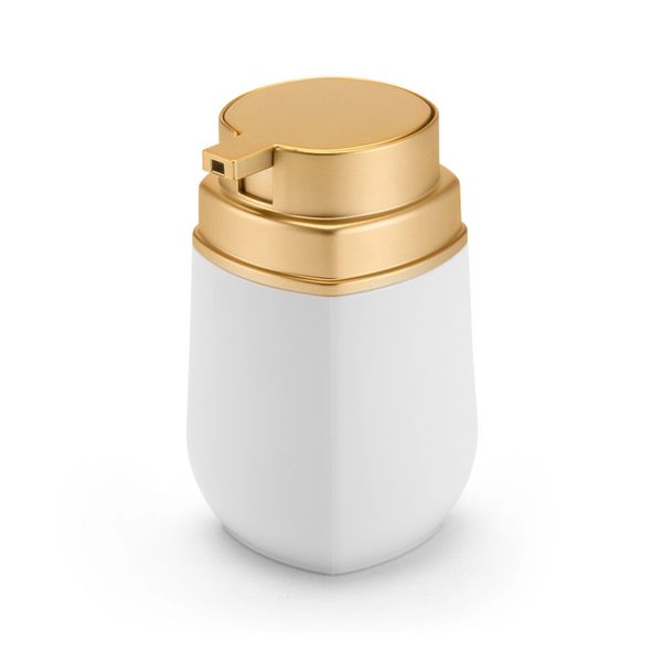 Porta Sabonete Líquido Arthi Branco e Dourado Fosco