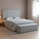 Cabeceira E Recamier Bau Casal 140 Cm Dalia Suede Cinza Artte Cinza