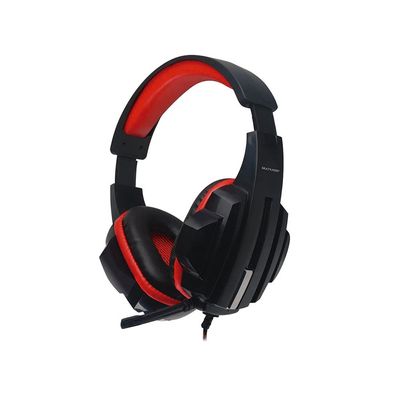 Headset Gamer Multilaser Conexão P2 Cabo de Nylon Preto e Vermelho Color Modelo PH120