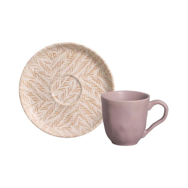Xícara de Café com Pires em Cerâmica Porto Brasil Bio Stoneware Luar 97ml