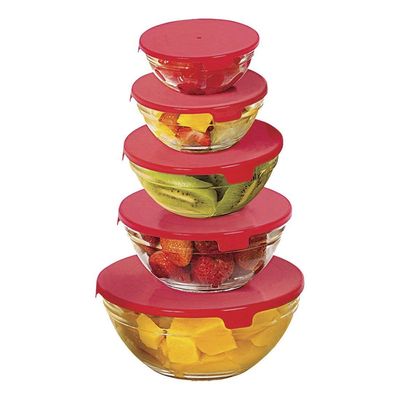 Conjunto de Potes de Vidro com Tampa Casa do Chef 5 Peças
