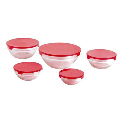 Conjunto de Potes de Vidro com Tampa Casa do Chef 5 Peças