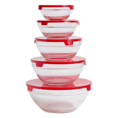 Conjunto de Potes de Vidro com Tampa Casa do Chef 5 Peças