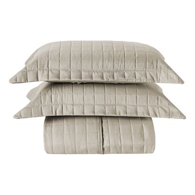 Kit Colcha Matelassê Percal 300 fios Basic Queen 07 Peças 100% Poliéster - Bege Moon