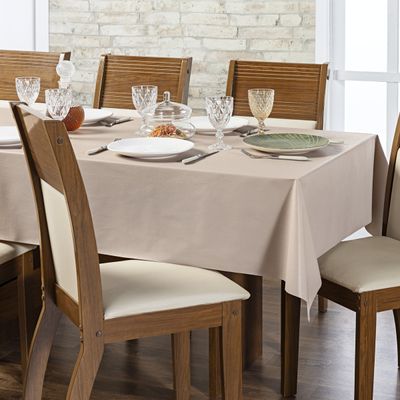Toalha de Mesa 8 Lugares Térmica Impermeável 1,40 m x 2,50 m 100% Policloreto de Vinila - Avelã