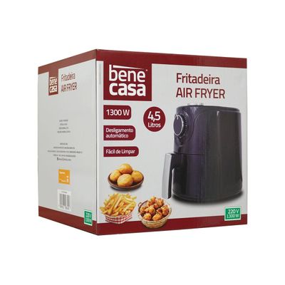 Fritadeira Air Fryer Bene Casa 4,5L 220V Sem Óleo Preta Original