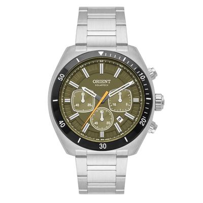 Relógio Orient Masculino Ref: Mbssc286 E1sx Solar Cronógrafo Prateado