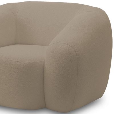 Poltrona Decorativa Orgânica Para Sala Living Emery M05 Bouclê Bege - Lyam Decor