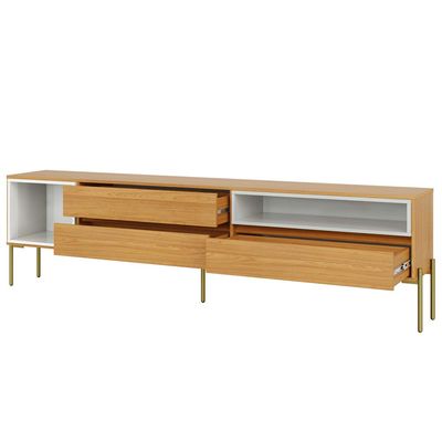 Rack Para Sala de Estar TV 60 Pol 224cm Industrial Sorah D03 Freijó Off White - Lyam Decor