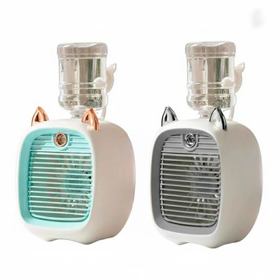 Mini Climatizador de Ar USB Recarregável Portátil Silencioso com 3 Velocidades | Ventilador de Mesa Cor:Azul