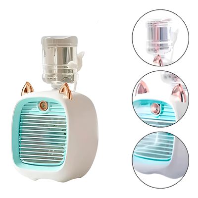 Mini Climatizador de Ar USB Recarregável Portátil Silencioso com 3 Velocidades | Ventilador de Mesa Cor:Azul