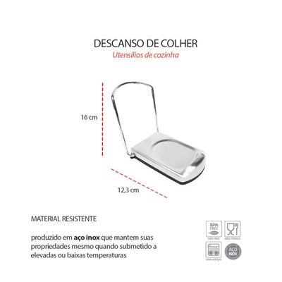 Descanso de Colher Apoio em Aço Inox Suporte Talheres