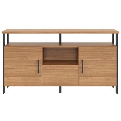 Aparador Buffet Para Sala de Jantar 2 Portas Industrial Marion D03 Freijó Preto Fosco - Lyam Decor