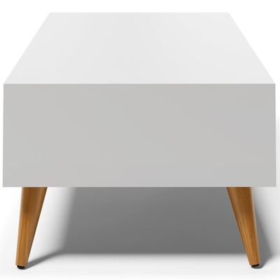 Mesa de Centro Para Sala de Estar Pés Palito Cannes L03 Branco - Lyam Decor