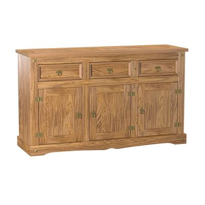 Aparador Buffet em Madeira 3 Portas 3 Gavetas 150 cm Carvalho Rústico Elliottiis