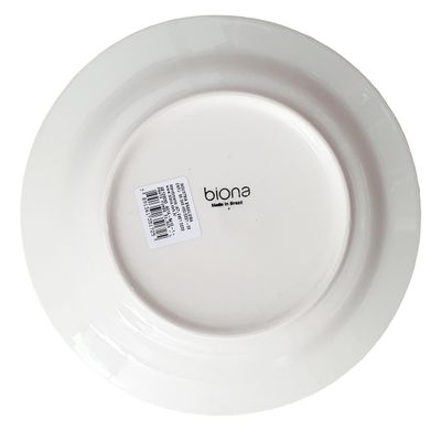 Prato Fundo de Cerâmica Donna Lírios 21,5cm 6 Unidades - Biona 5410