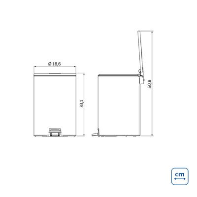 Lixeira com Pedal Tramontina Loop Aço Inox Polido 5 Litros