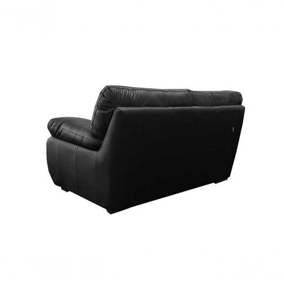Conjunto Sofá De Couro Marselha 3 E 2 Lugares Preto Pigmentado - Mempra