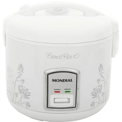 Panela Eletrica De Arroz A Vapor Mondial 10X Fução Aquecedor 127v Branca PE10