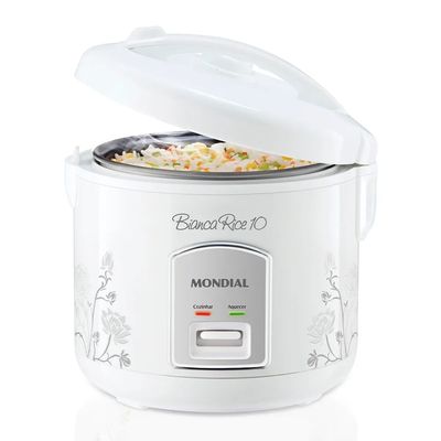 Panela Eletrica De Arroz A Vapor Mondial 10X Fução Aquecedor 127v Branca PE10
