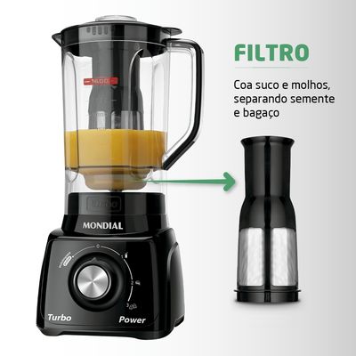 Liquidificador Mondial Turbo Filtro 3V. 500W 110V l99