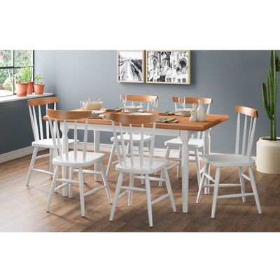 Mesa Retangular Piratini Údine 80x160 cm 132BN Branco/Natural