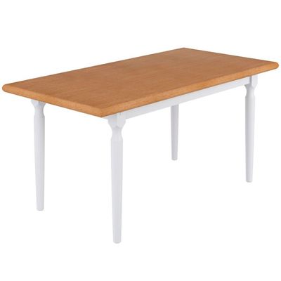 Mesa Retangular Piratini Údine 80x160 cm 132BN Branco/Natural