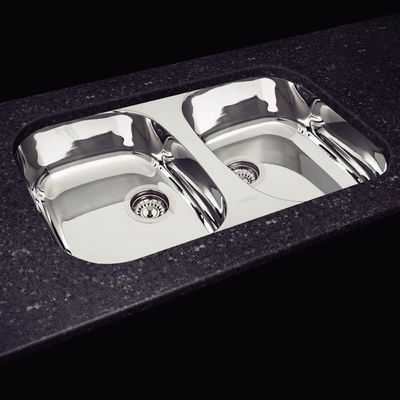 Cuba Dupla 26L de Embutir Tramontina Isis 78x39,8cm Aço Inox Polido Cozinha Bancada Pia