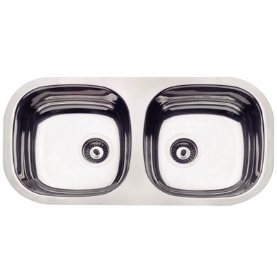 Cuba Dupla 26L de Embutir Tramontina Isis 78x39,8cm Aço Inox Polido Cozinha Bancada Pia