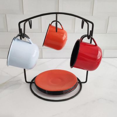 Suporte Aramado para 6 Xícaras e Pires Bancada
