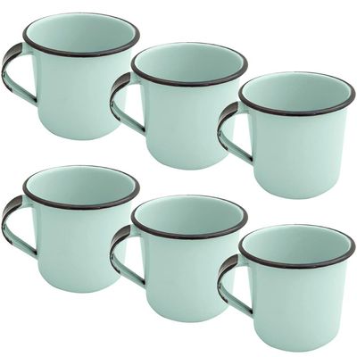 Jogo 6 Canecas Esmaltadas Café 400ml Ágata