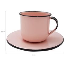Caneca Esmaltada com Pires Café Chá 180ml