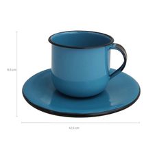 Caneca Esmaltada com Pires Café Chá 180ml