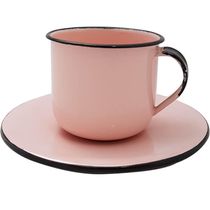 Caneca Esmaltada com Pires Café Chá 180ml