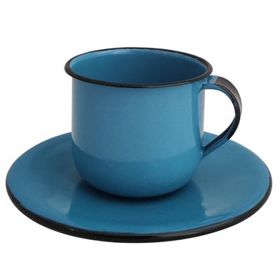 Caneca Esmaltada com Pires Café Chá 180ml