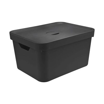 Caixa Organizadora Cube Preta 32 L Com Tampa 46 X 36 X 24,5 Cm Ou