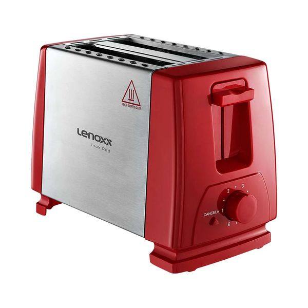 Torradeira Elétrica de Pães Lenoxx Inox Fast PTR203 Vermelho - 220V Torradeira Elétrica de Pães Lenoxx Inox Fast PTR203 Vermelho - 220V