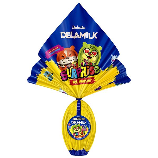 Ovo de Páscoa Delatte Delamilk Surprise Pet Monster 80g Ovo de Páscoa Delatte Delamilk Surprise Pet Monster 80g