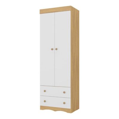 Guarda-roupa Infantil 62cm 2 Portas E 2 Gavetas Realeza Multimóveis Mp4451 Madeirado/branco Madeirado/branco
