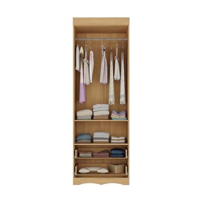 Guarda-roupa Infantil 62cm 2 Portas E 2 Gavetas Realeza Multimóveis Mp4451 Madeirado/branco Madeirado/branco