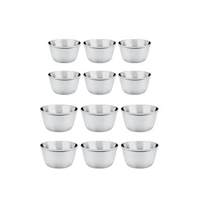 Ramekin Tigela Inox Sobremesa Mini Bolo Sufle Kit 90 e 120ml